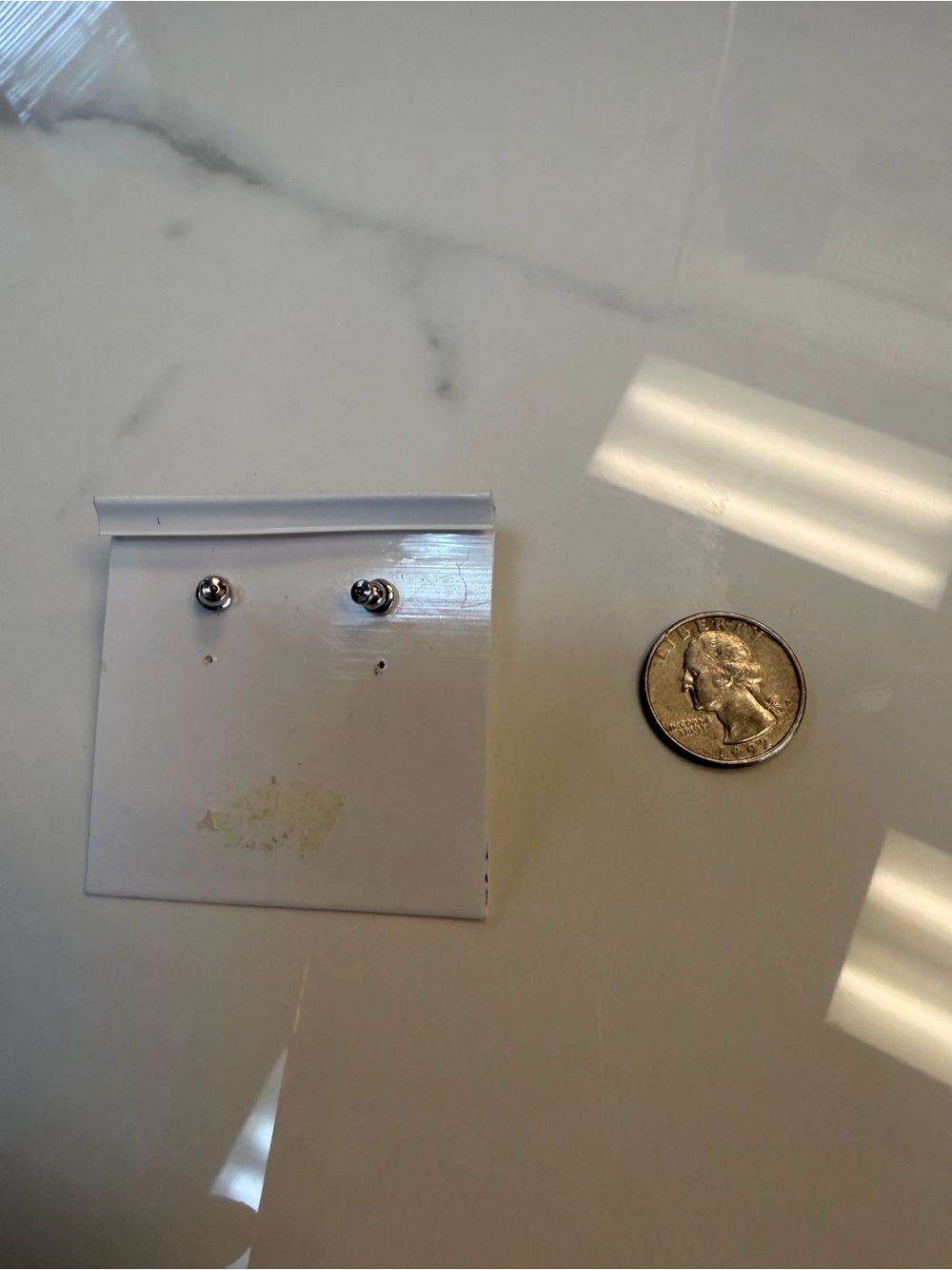 Nina Ricci Silver Chevron Smoky Crystal Stud Earrings - Picture 4 of 4